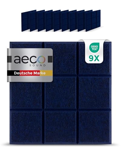 Produktbild: akustikpaneele Aeco Sound selbstklebend 15mm dick 30x30cm dunkelblau 9 Stück