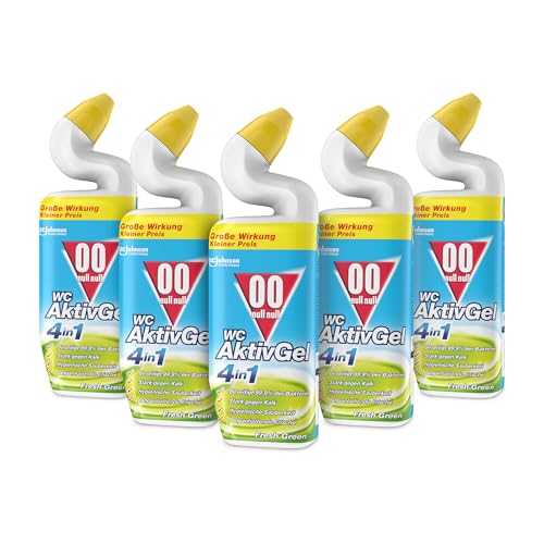 wc aktiv gel 4in1 flüssiger wc reiniger fresh green 5er pack 750 ml