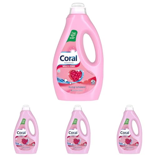 Coral Feinwaschmittel Wolle & Fein, flüssig, 1,15 Liter, 4er Pack