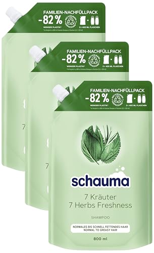 Schauma Shampoo 7 Kräuter Nachfüllpack 800 ml für frisches, fettendes Haar