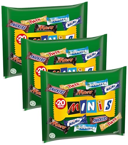 mars mixed minis beutel, snickers, bounty, twix, milky way, schokolade 400 g