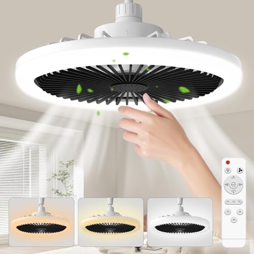 biukis deckenventilator mit licht 26cm fernbedienung 4 windgeschwindigkeiten schwarz