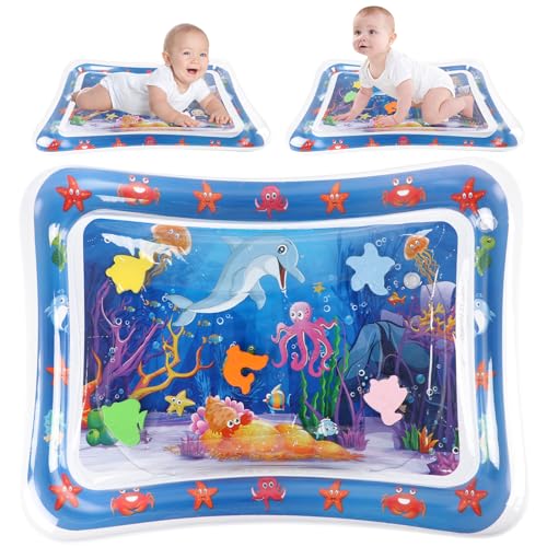 suloli wassermatte baby spielmatte mit pumpe für bauchlage und fühlbildung, delfin