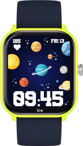 ice-watch ice smart junior 2.0 gelbe kinder smartwatch mit blauem silikonarmband 022791