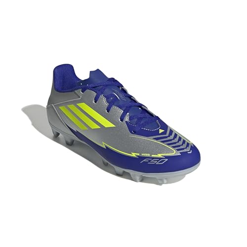 adidas f50 club Fußballschuhe unisex FG/MG silber solargelb blau 44 2/3 EU