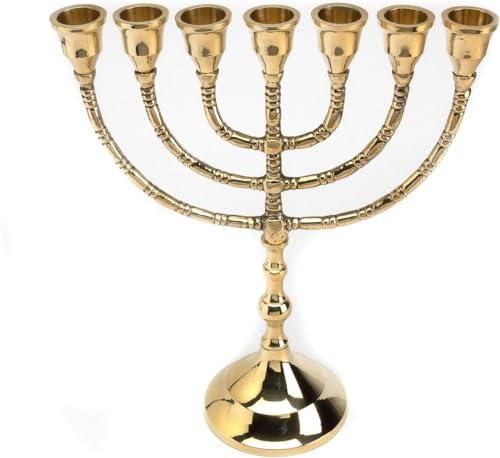 menora silber l - eleganter silberne menora für kerzen, 7-armig, traditionell