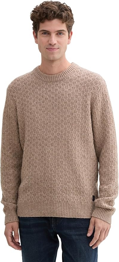 TOM TAILOR Pullover Herren 1044537, 36976 Parasol Brown Multicolor, XL