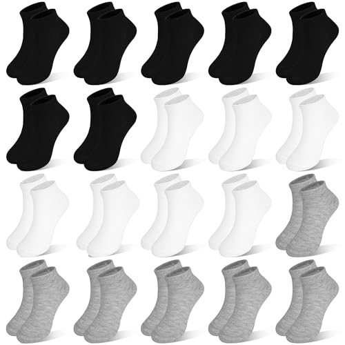 ZERULETS unisex ankle socks 20 paar kleinkind söckchen schwarz weiß grau 1-13 jahre