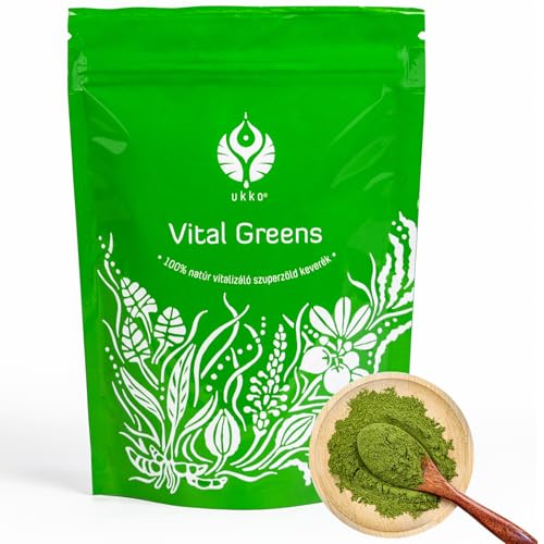 ukko vital greens superfood powder mit spirulina, matcha, weizengras und magnesium - 120 g