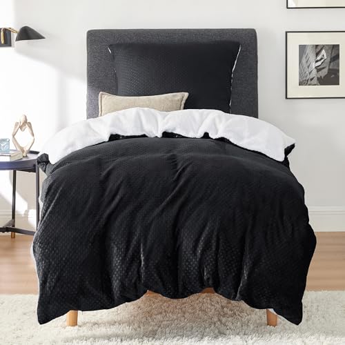 bestseller bettwäsche 135x200 schwarz, bedsure fleece bettbezug mit kissenbezug 80x80 cm