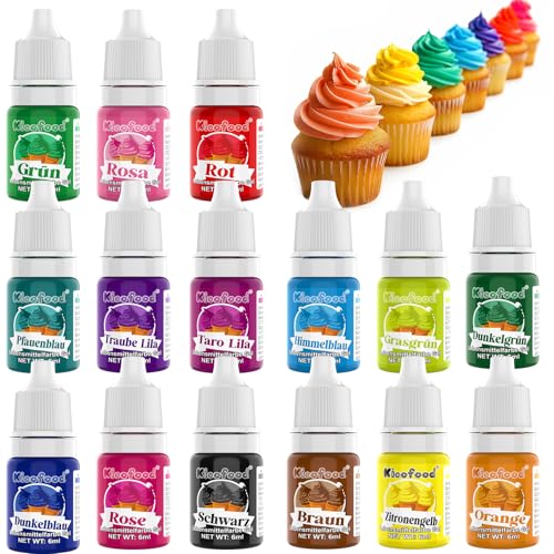 Produktbild: food colouring gel set 15 farben essbare farbpaste für kuchen dekoration 6 ml
