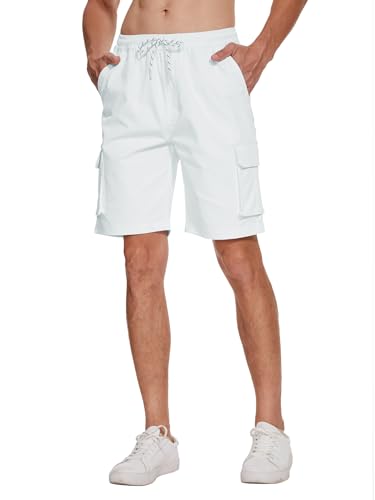 yukaichen cargo shorts herren kurz mit 6 taschen und elastischer taille sommer