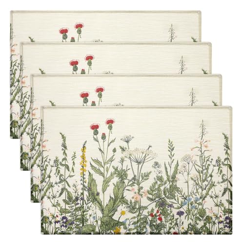 tischsets abwaschbar 4 stück 45,5cm x 31cm rutschfest beige platzsets matten für esstisch