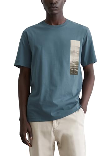 Produktbild: Marc O'Polo Herren T-Shirt aus bio-baumwolle regular fit blau storm Größe L
