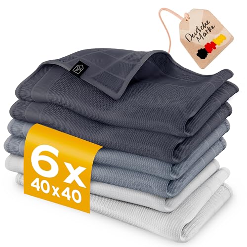 Produktbild: mikrofasertücher 40x40 für streifenfreies putzen, 6er set homety fusselfrei