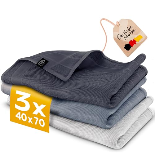 homety teetücher set aus mikrofaser, 70 x 40 cm, streifenfrei, fusselfrei 3er pack