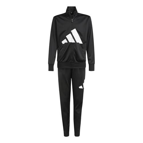 adidas kind tracksuit esssentials big logo climacool schwarz/weiß 9-10 jahre