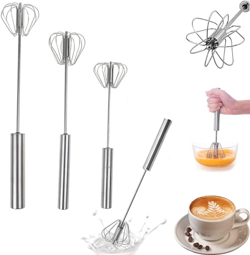 Produktbild: schneeschläger rührgerät edelstahl halbautomatischer schneebesen handmixer manuell 3 silver1