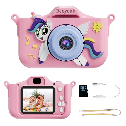 beeyouk kinder kamera einhorn digitalkamera geschenke für mädchen 3-8 jahre