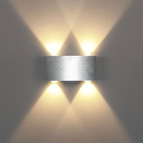 lightsjoy led wandleuchte modern wandlampe aluminium warmweiß für flur schlafzimmer wohnzimmer