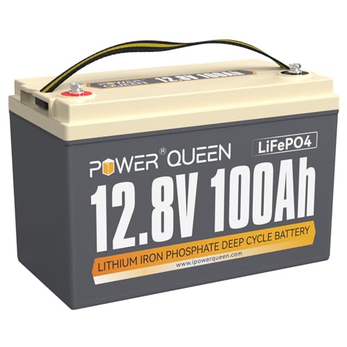 lithium liFePO4 tiefcycle batterie von power queen, 12V, 100Ah, langlebig