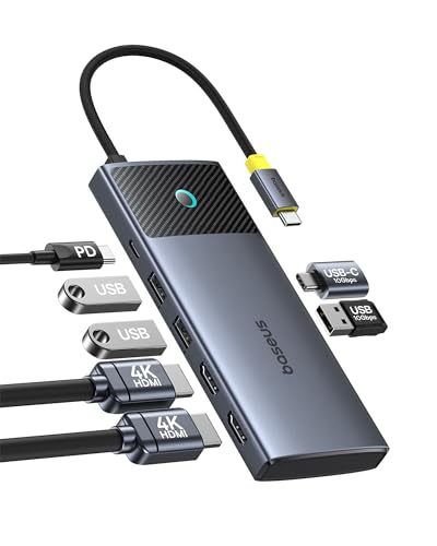 baseus 7in1 usb-c adapter, hdmi 4k, display port, 10gbps, laptop, handy