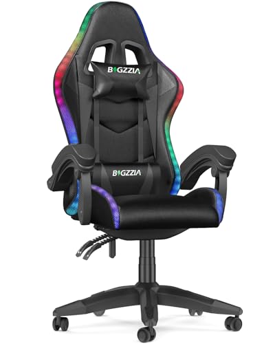 bigzzia gaming stuhl ergonomisch, atmungsaktiver pc stuhl, 360 drehbar, 90-135 verstellbar