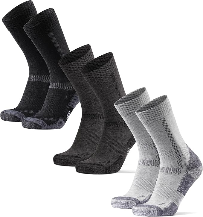 merino wandersocken 3 paar von danish endurance, warme trekking socks unisex, atmungsaktiv, gepolstert
