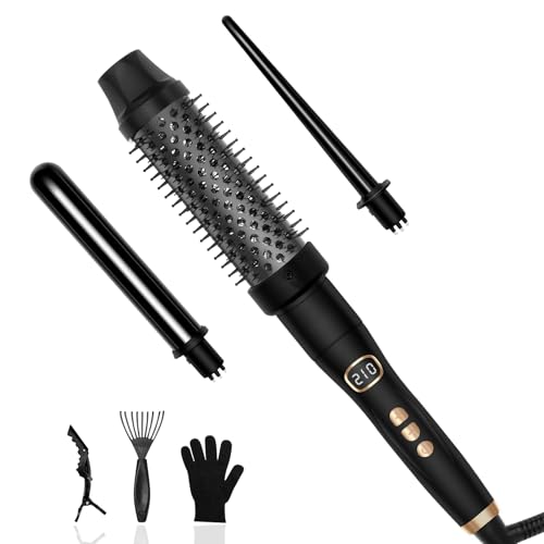 ukliss thermal brush 3 in 1, lockenstab mit 9mm/19mm/28mm aufsätzen, rundbürste elektrisch