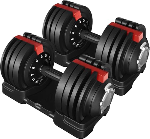 yaheetech hantelset 24kg einstellbar rot, verstellbare gewichte, mehrere optionen