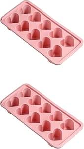 herzförmige eiswürfelform, 2er set silikon, leicht zu entformen, küchenzubehör