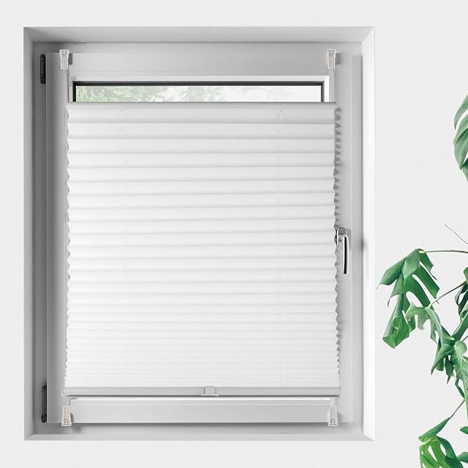 plissee 50x150cm ohne bohren klemmfix weiß faltrollo für fenster und tür sichtschutz