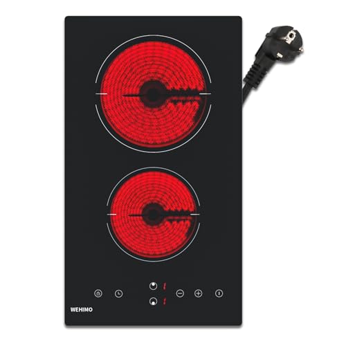 domino glaskeramikkochfeld 2 platten 3000 watt 2 kochzonen touch control