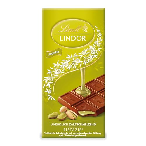 lindt schokolade lindor pistazie 100 g - vollmilch-schokolade mit pistazienfüllung