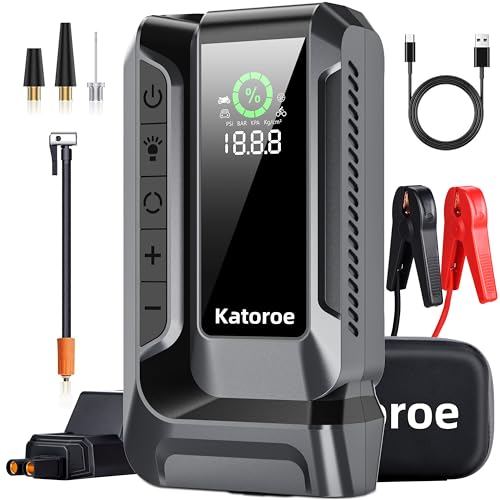 Produktbild: katoroe powerbank starthilfe 4000a 12v kompressor 150psi 18000mah 4-in-1 2 led licht