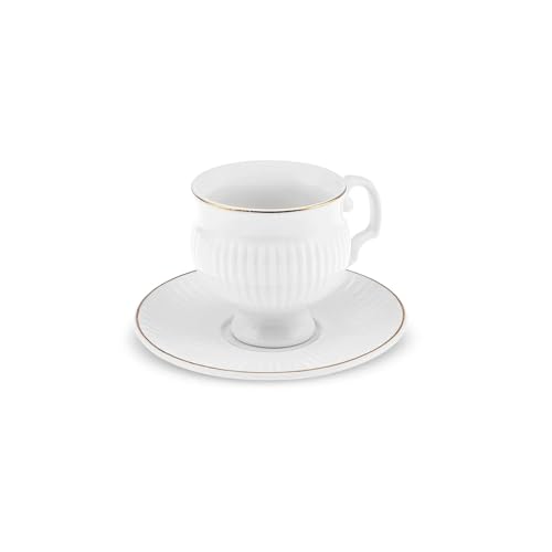 karaca malta kaffeetassen set 12-teilig für 6 personen, modernes porzellan design