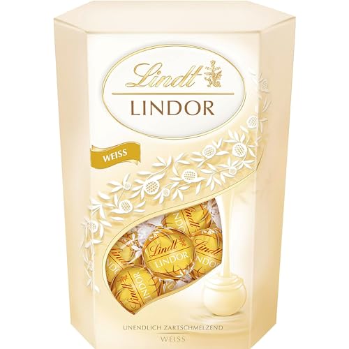 LINDOR Cornet Weiß 500g | 38 Kugeln zartschmelzende Füllung in weißer Schokolade