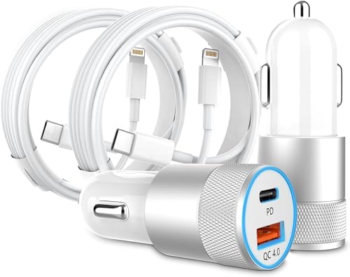 mFi Zigarettenanzünder ladegerät auto usb c adapter 1m lightning kabel 48w für iphone 14 13 12 11 8 7 6