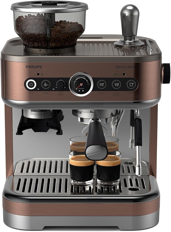 philips barista brew espressomaschine mit 280g bohnenbehälter und cappuccinosystem