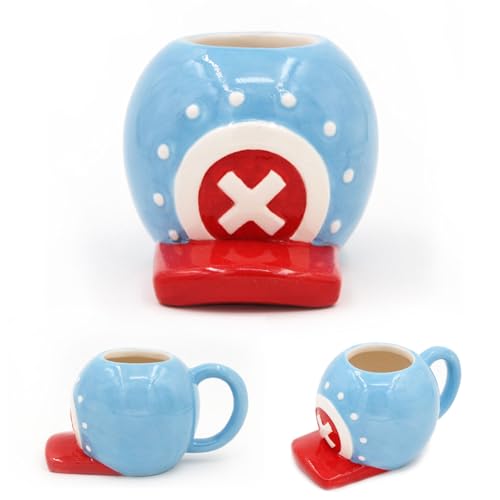 one piece anime tasse, chopper's hat keramik mug, geschenk für geburtstag, blau