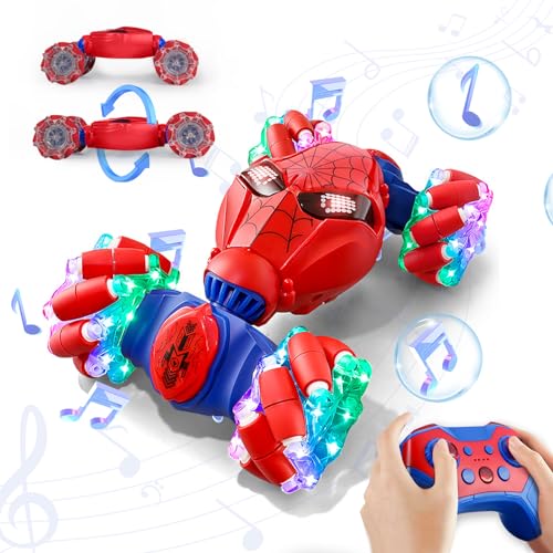 fullware spider ferngesteuertes auto für kinder, 180 umklappen, 360 drehungen, offroad, led, sound