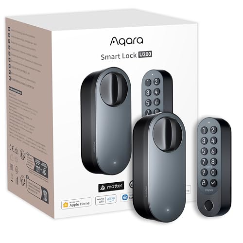 aqara smart lock u200 mit fingerabdruck, matter over thread, schwarz