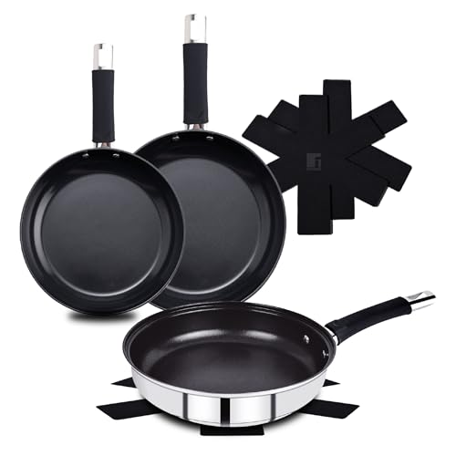 bergner bratpfannen-set 6-teilig edelstahl 20 24 28 cm induktion antihaft