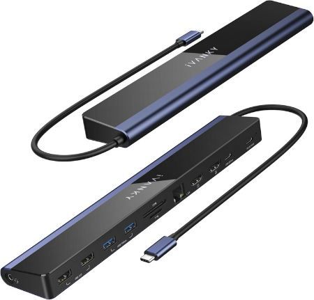 ivanky 12-in-1 usb-c docking station mit dual monitor 4k 60hz für 24,99 euro