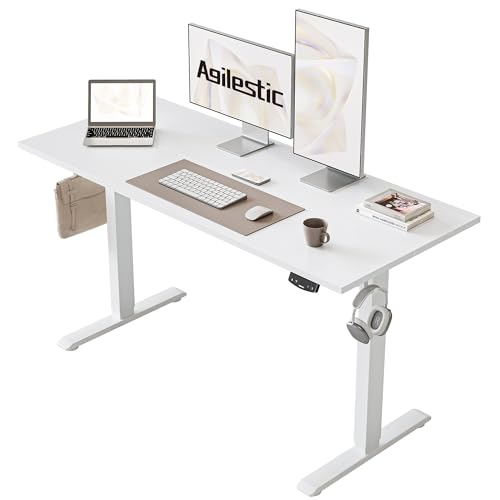 Produktbild: agilestic höhenverstellbarer schreibtisch elektrisch 120 x 60 cm ergonomisch weiß