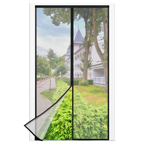 magnetische insektenschutz türkonstruktion, 90 x 210 cm, ohne bohren, schwarz