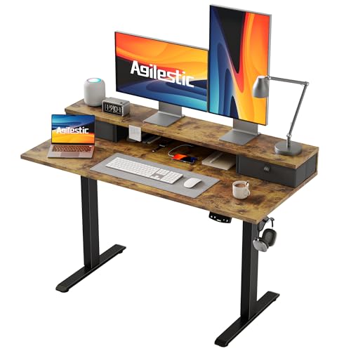 höhenverstellbarer schreibtisch agilistc mit 2 schubladen, modern, ergonomisch