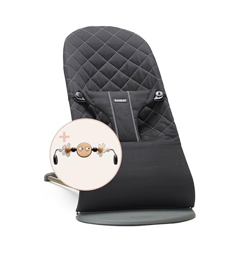babybjörn babywippe bliss schwarz mit spielbogen, baby erfüllt wunschliste