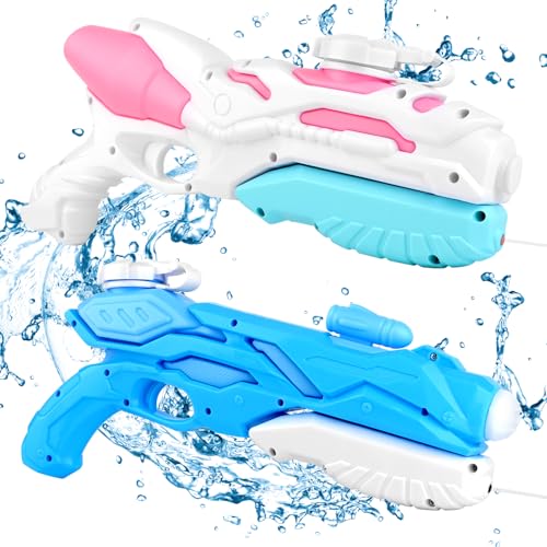 wasserpistole kinder 2 stück 400ml wasserpistolen groß für strand pool spiele blau rosa