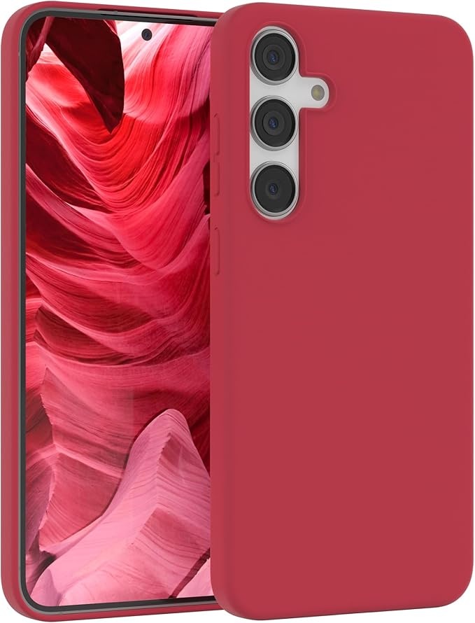 eazy case silikon handyhülle kompatibel mit galaxy s24 plus, schutzhülle, beere